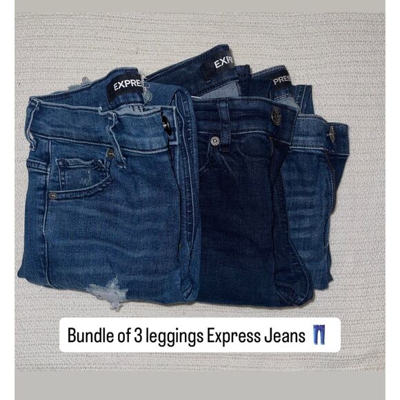 Express High Rise Skinny Jean Bundle (3) Sizes 0R & 2R Legging & Ripped Styles - Picture 1 of 4